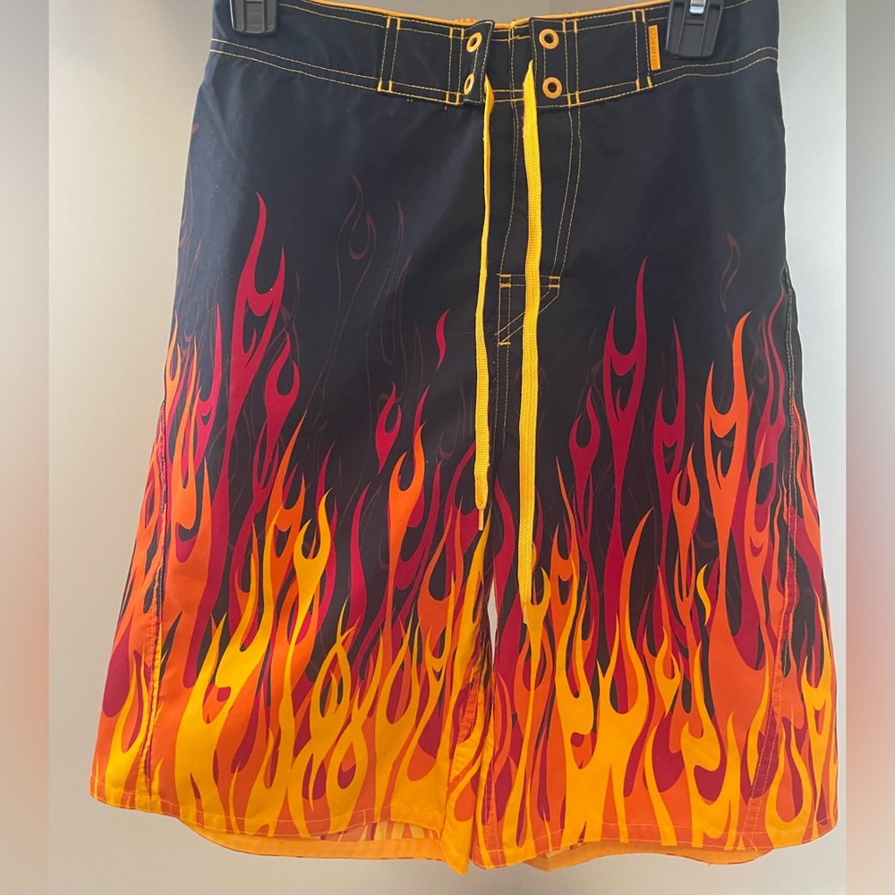 Vintage Arizona Jeans Co. flame swim trunks
